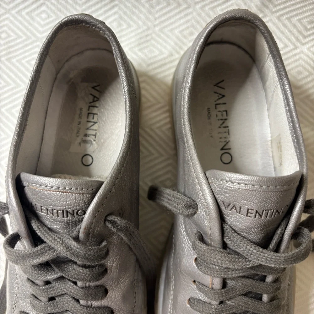 Valentino platform women’s silver Gray Sneakers size 7.5 - Picture 4 of 15